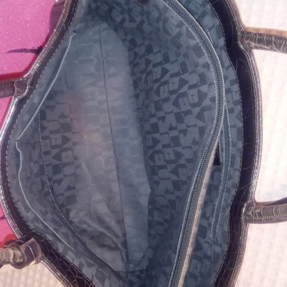 Furla | Brown Leather Croc Embossed | Crossbody & Top Handles | EUC - Picture 10 of 14